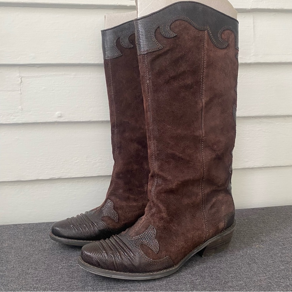 Vintage Chesnut Brown Leather Cowboy/ Western Boots